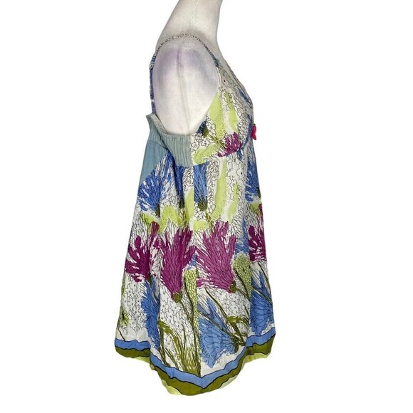 FORLA PARIS Mini Dress NWT Spaghetti Straps Sundress Flowy Multicolor L 65-5 - Picture 4 of 16